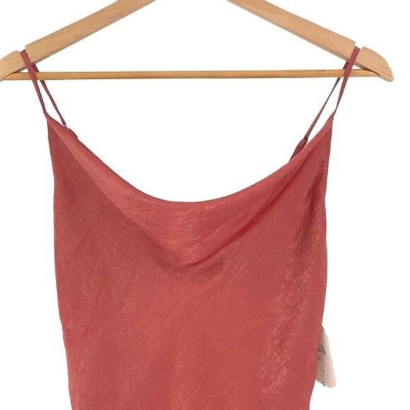Altar'd State Anniston Cowl Neck Satin Cami Mini‎ Dress Red Salmon XS NWT - Picture 3 of 10